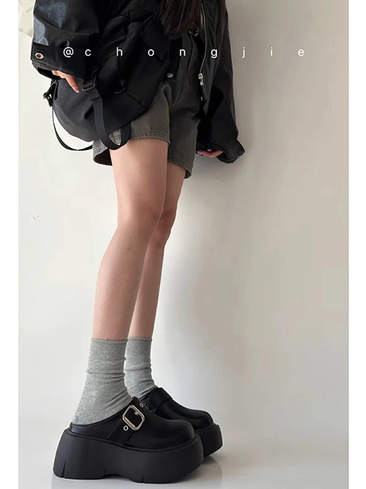 

Модные женские тапочки Thi Boted Slip-On oes небольшого размера Bla Sle, уличные носимые тапочки, модные сабоги