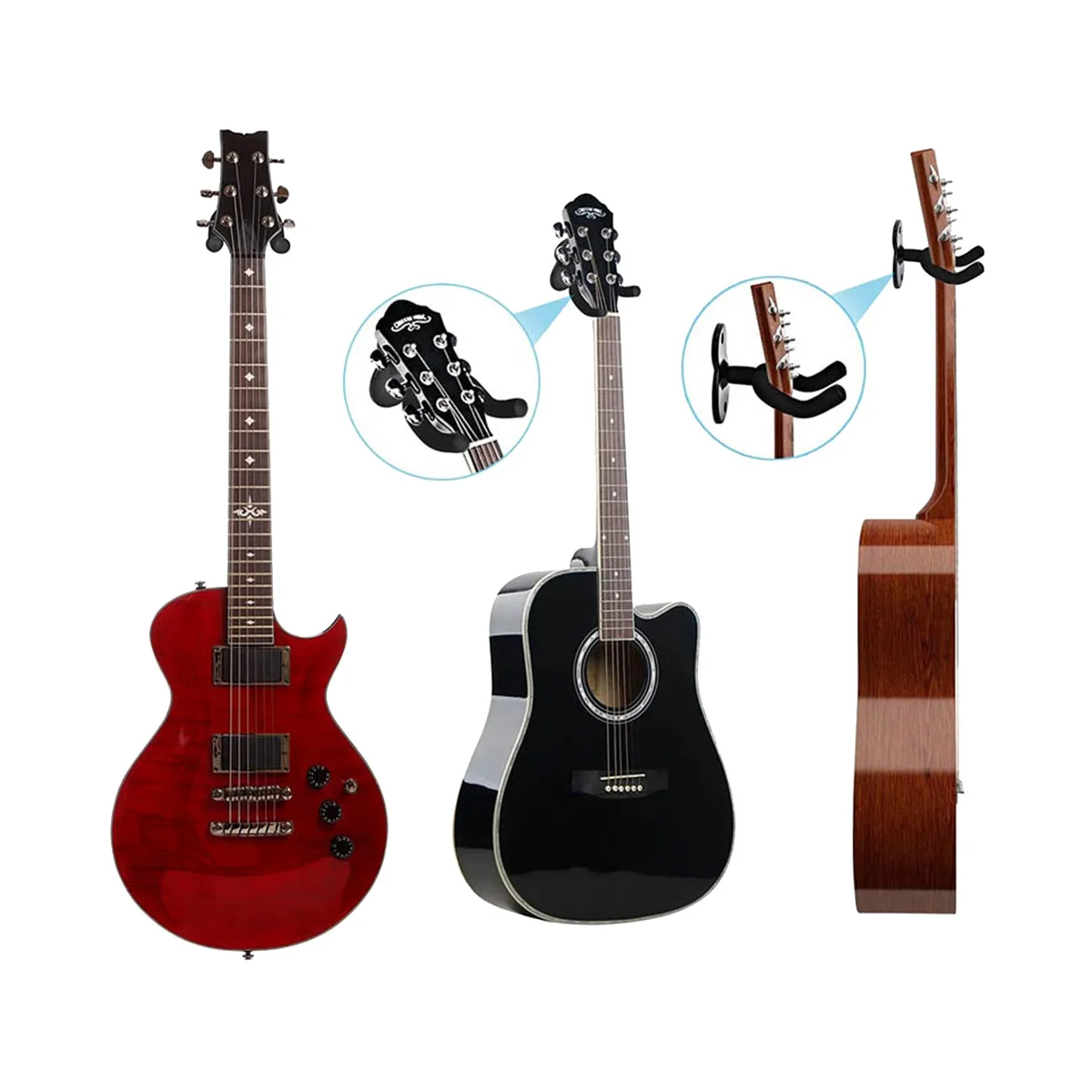 Guitar Hanger Wall Mount Non-Slip Holder Stand for Guitar Ukulele