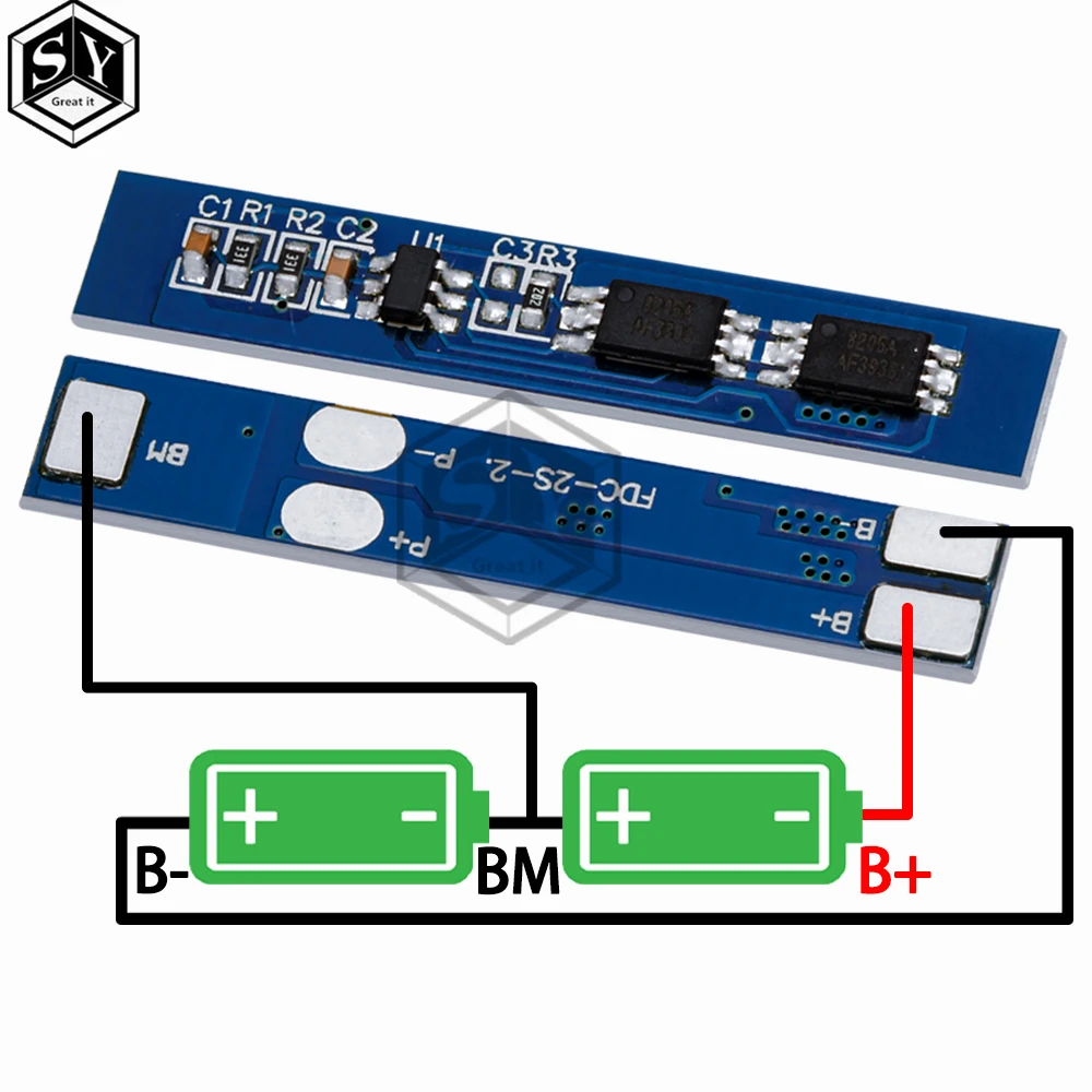 2S 3A Li-ion Lithium Battery 7.4v 8.4V 18650 Charger Protection Board bms pcm for li-ion lipo battery cell pack