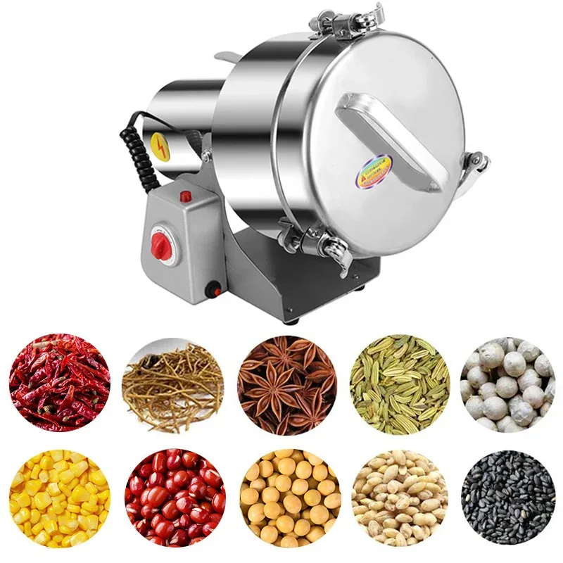 

Factory Wholesale Electric Grinder Machine With Engine 220V Stainless Steel High Capacity Flour Mill