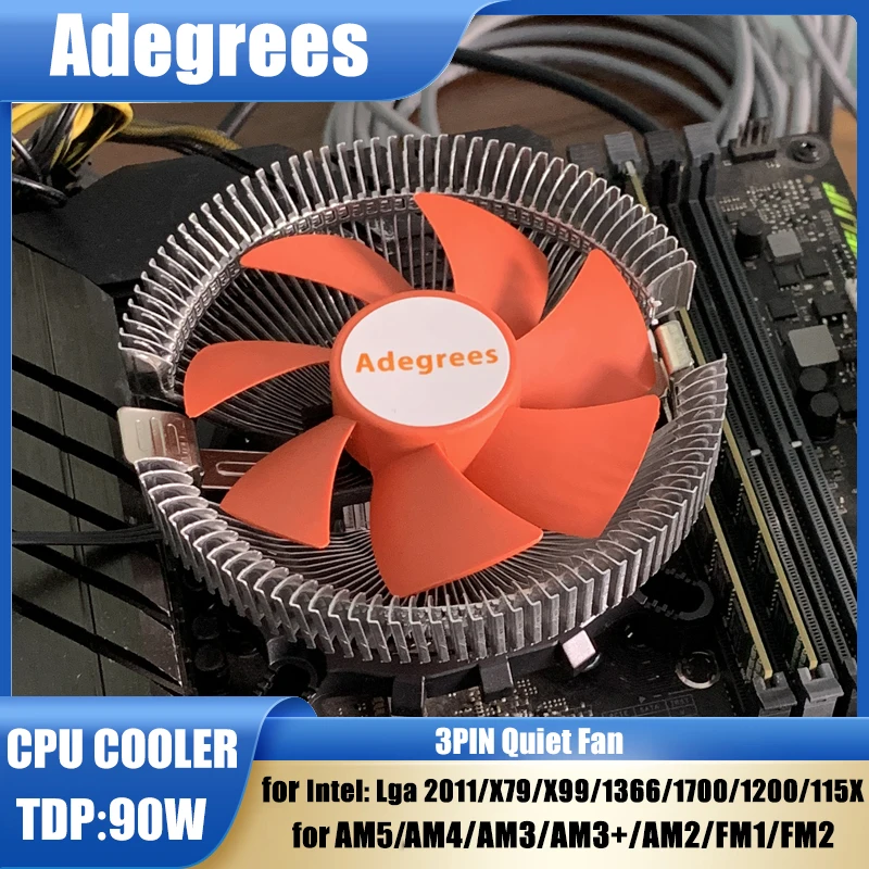 Cpu Air Cooler 90MM…