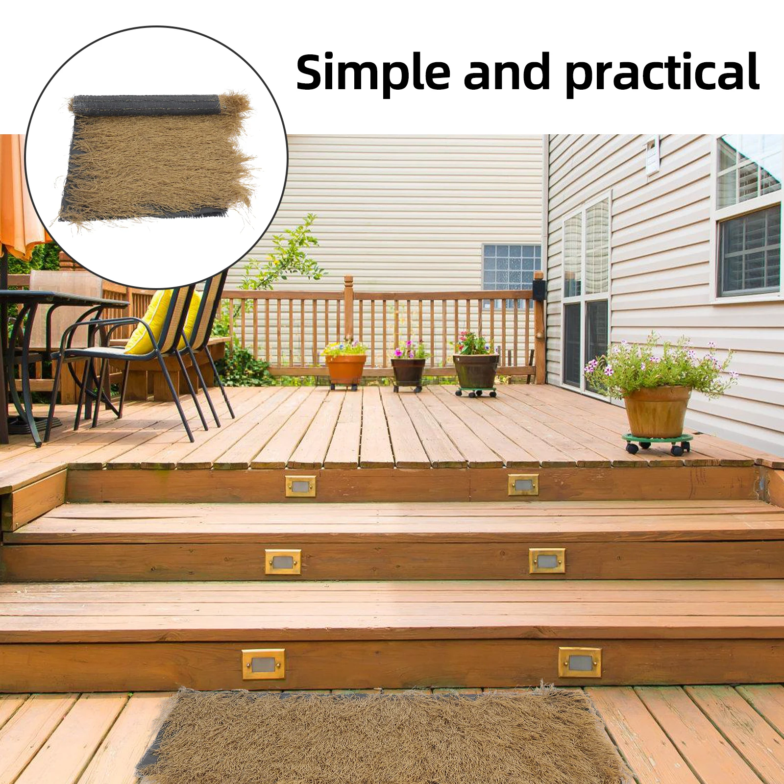 

Imitation Thatch Roof Artificial Grass DIY Decor 1x0.5m Yellow No Maintenance Garden Craft Project Outdoor L Scene