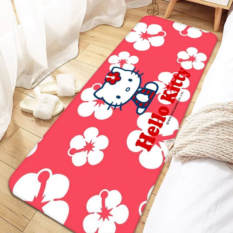 Cute Sanrio Hello Kitty  Entrance Non-slip Doormat Washable Kitchen Carpet Living Room Hallway Rugs Bathroom Bath Door Mats