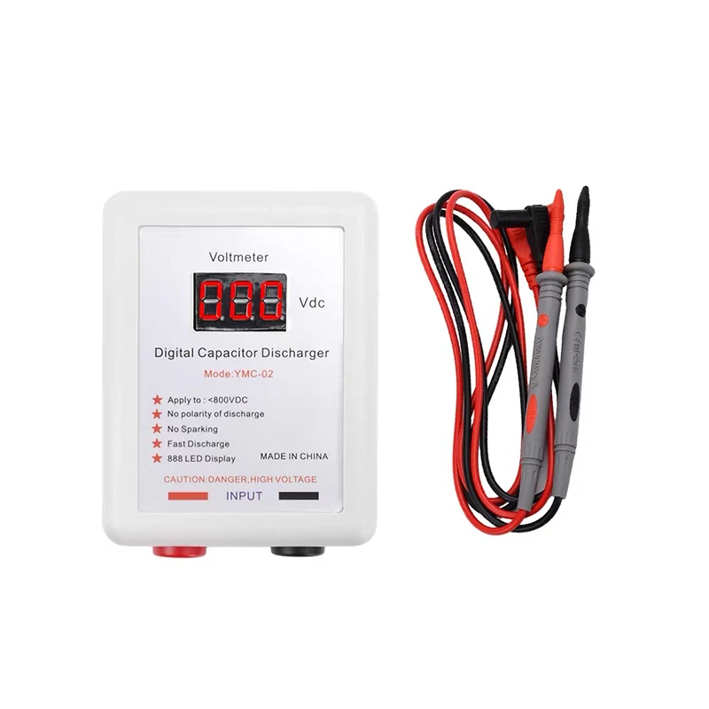 DC800V digital display capacitor discharge pen with voltmeter display capacitor discharger non sparking discharge tool