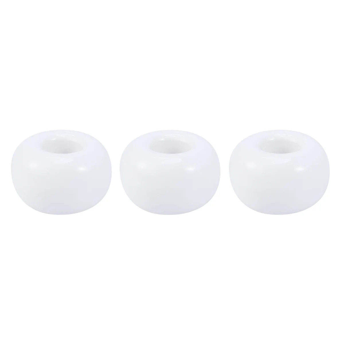 

3 Pcs Holder for Bathroom White Round Toothbrush Ceramics Mini Base