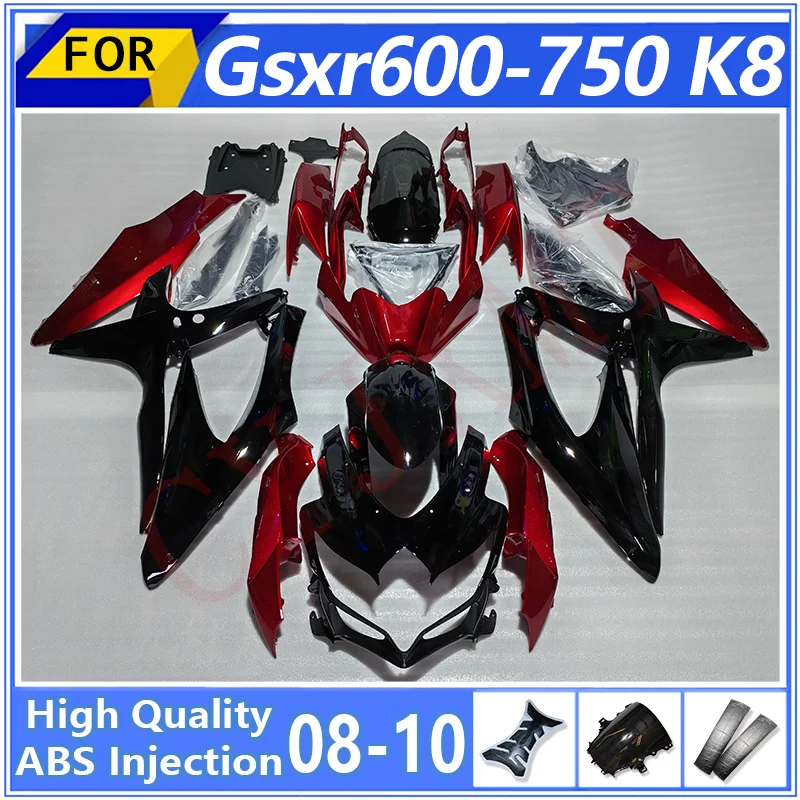 

Motorcycles Fairing Kit for Suzuki GSXR600 GSXR750 K8 2008 2009 2010 Fairings Parts GSXR 600-750 08-10 Red Black Bodyframe Shell