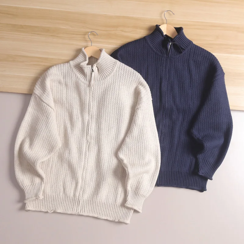 

Высококачественный вязаный свитер на молнии с свободным воротником-стойкой, мужской новый Faion Ci, осень-зима Faion Urban Sle Long Sve Pure...