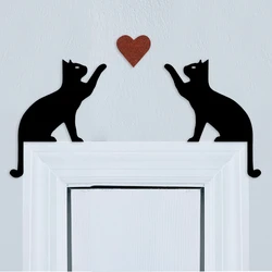 2Pc Black Cat Door Topper Decoration Door with Love Lintel Signs – Wooden Over Door Frame Decor，Home Decor Wall Art Decoration