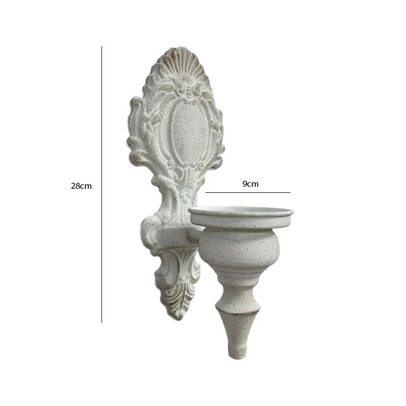 

Creative retro wall candle holder Nordic wrought iron candle cup home hotel wall decoration candle holder ornament