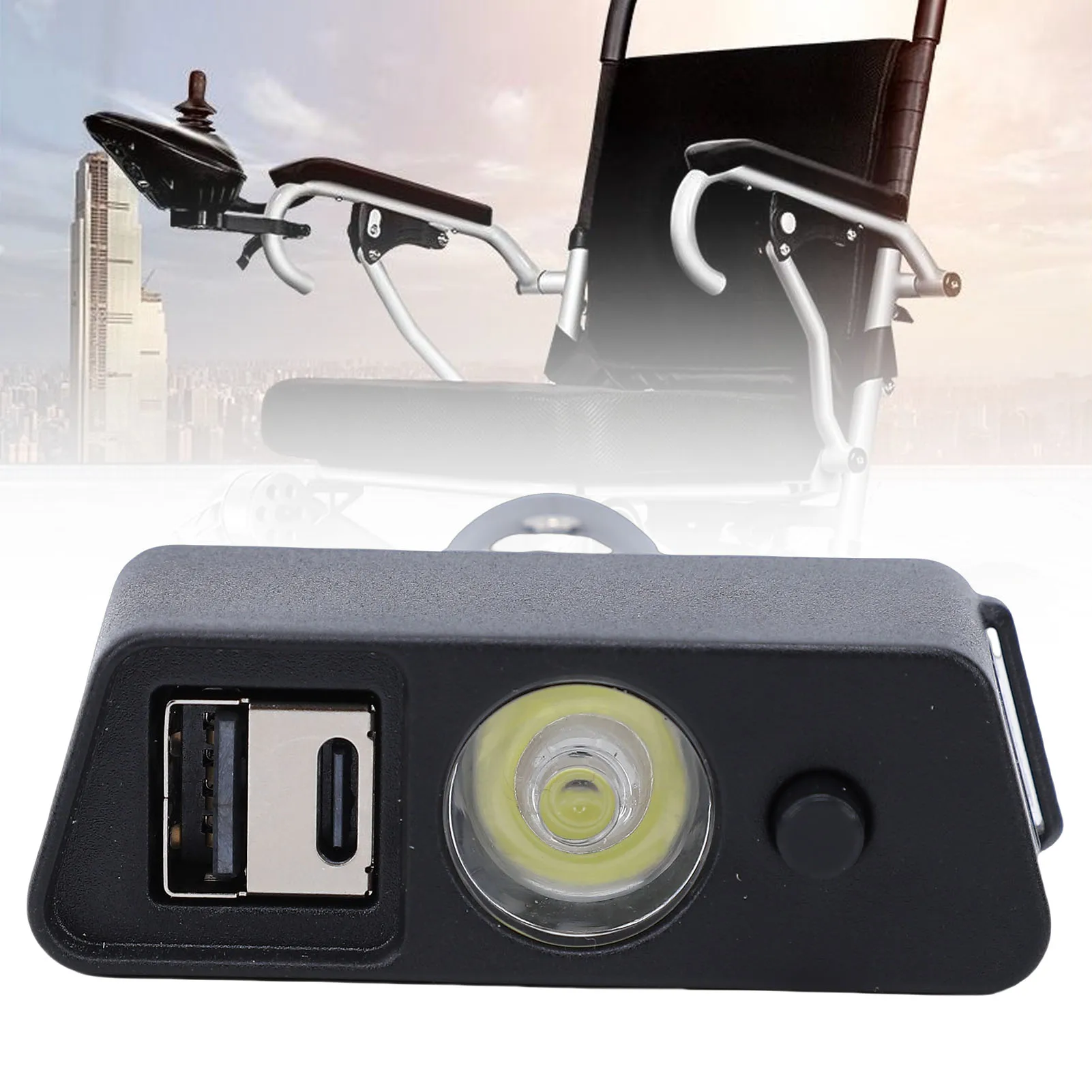 Electric Chair LED Light Mounted with 3 Pin XLR Head USB Charging Port Adjustable Angle Electric Chair Light