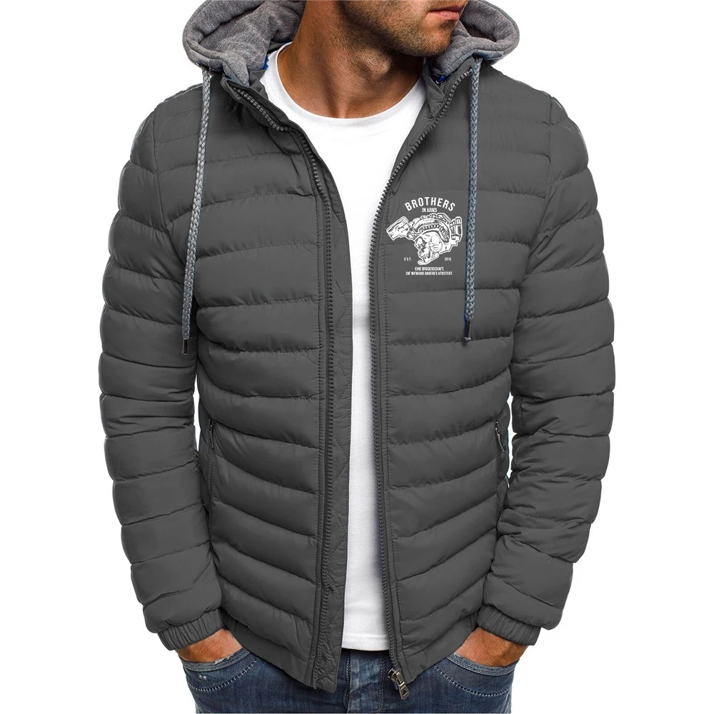 Brothers in Arms 2026 Men's Cotton Thermal Hoodie Warmth Jacket Multi Functional Casual Outdoor Sport Coat