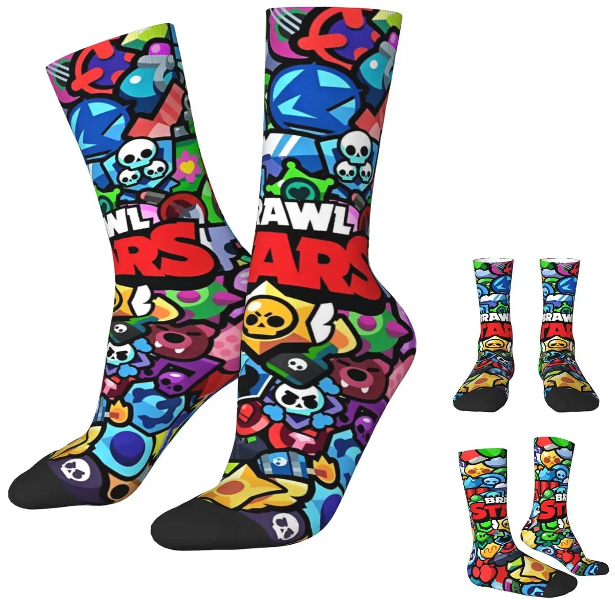 Brawled Game Logo Socks Korean Stockings Winter Anti Slip Men Socks Warm Soft Printed Cycling Socks