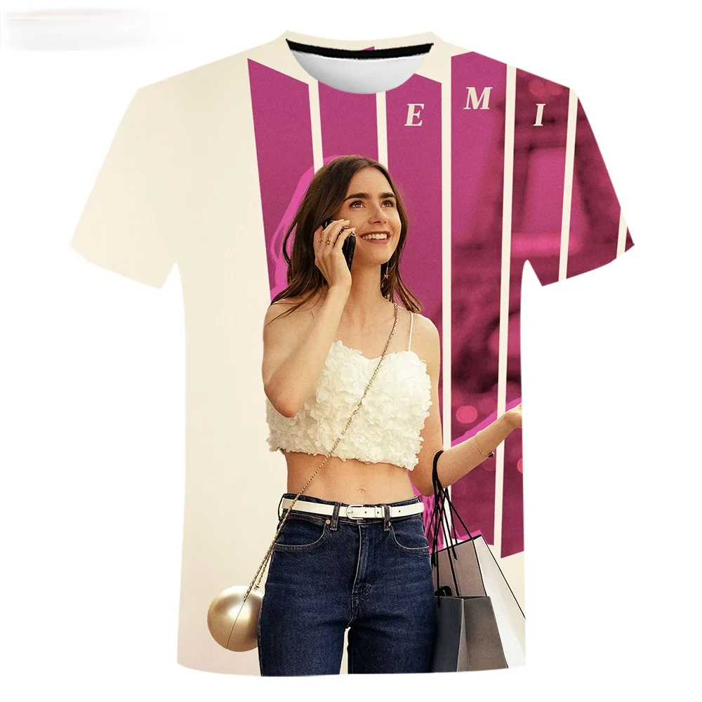 Emily in Paris 3D Print T-shirt Summer New Men Women Children Casual Fashion Streetwear Boy Girl Kids Cool Tops Tee