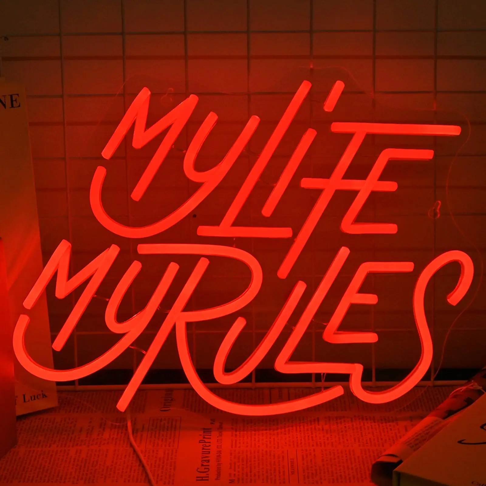 

Моя жизнь Мои правила Неоновая вывеска Светодиодные неоновые огни для декора стен Бар Игровая комната Спальня Дом Пивной бар Клуб Человек Пещера Уличная танцевальная арена