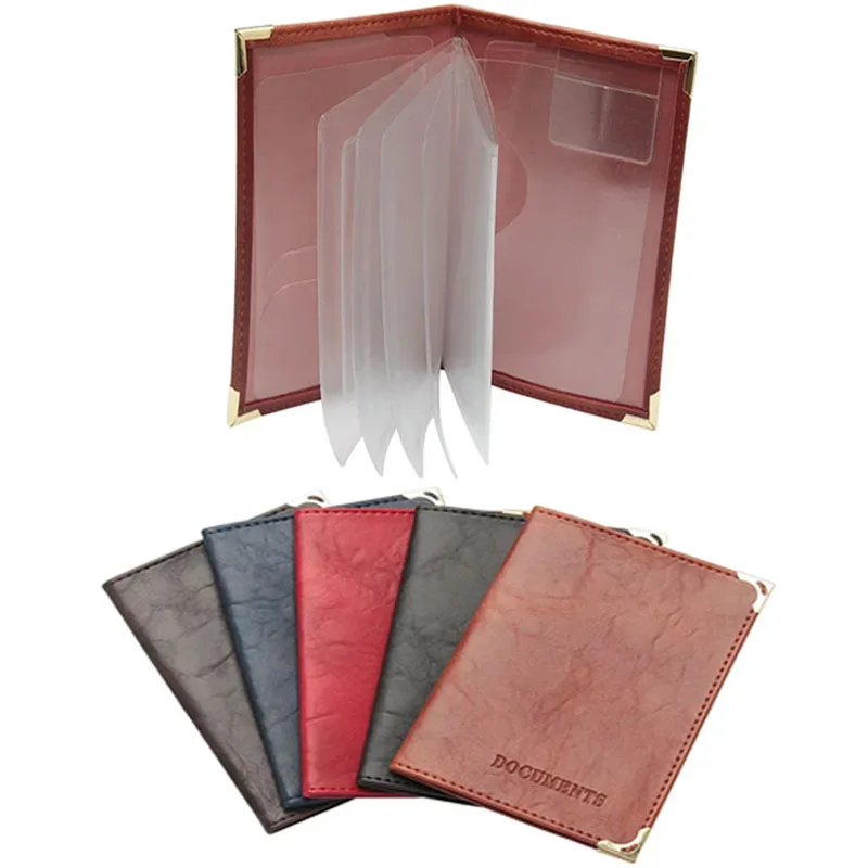PU Leather Solid Cover For Car Driving Documents Card Credit Holder Case Vintage Auto Driver License Cover Unisex Formal Bag