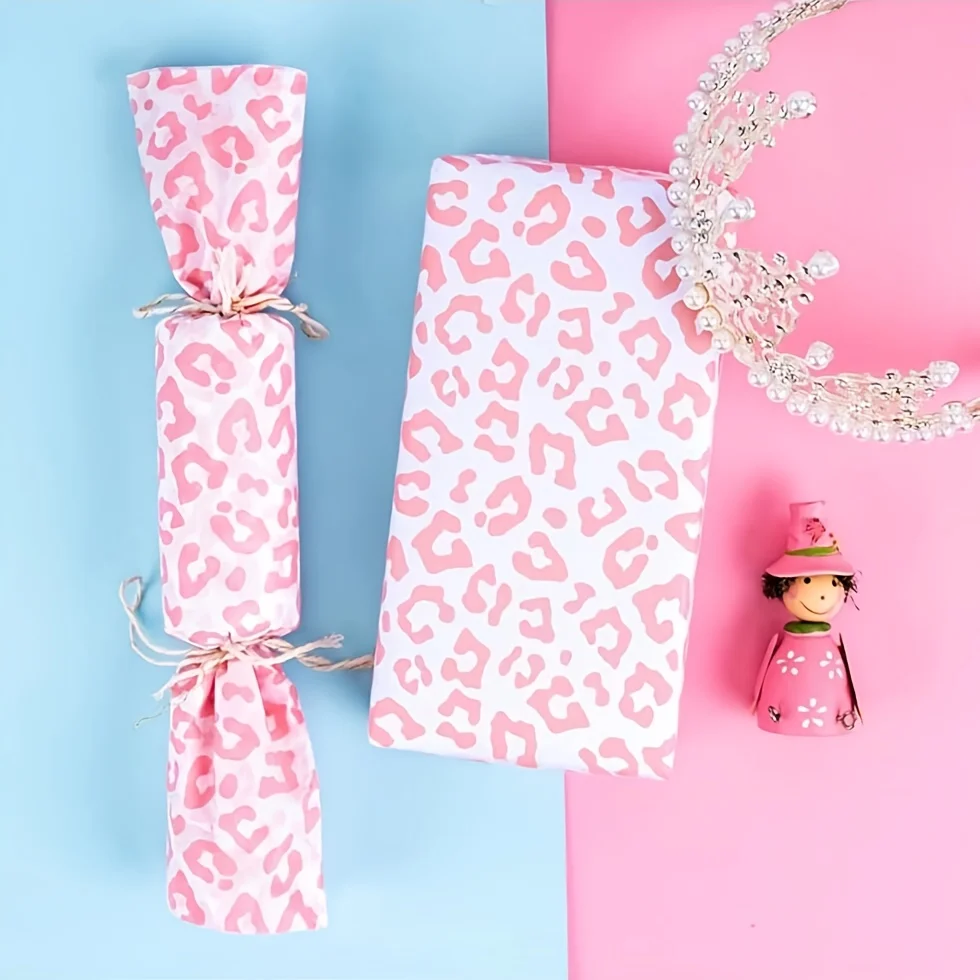 20 Leopard Print Gift Wrapping Tissues, Suitable for Gift Bags and Packaging. Pink, Black and Gold Art Tissues, Suitable for Bir - view 5
