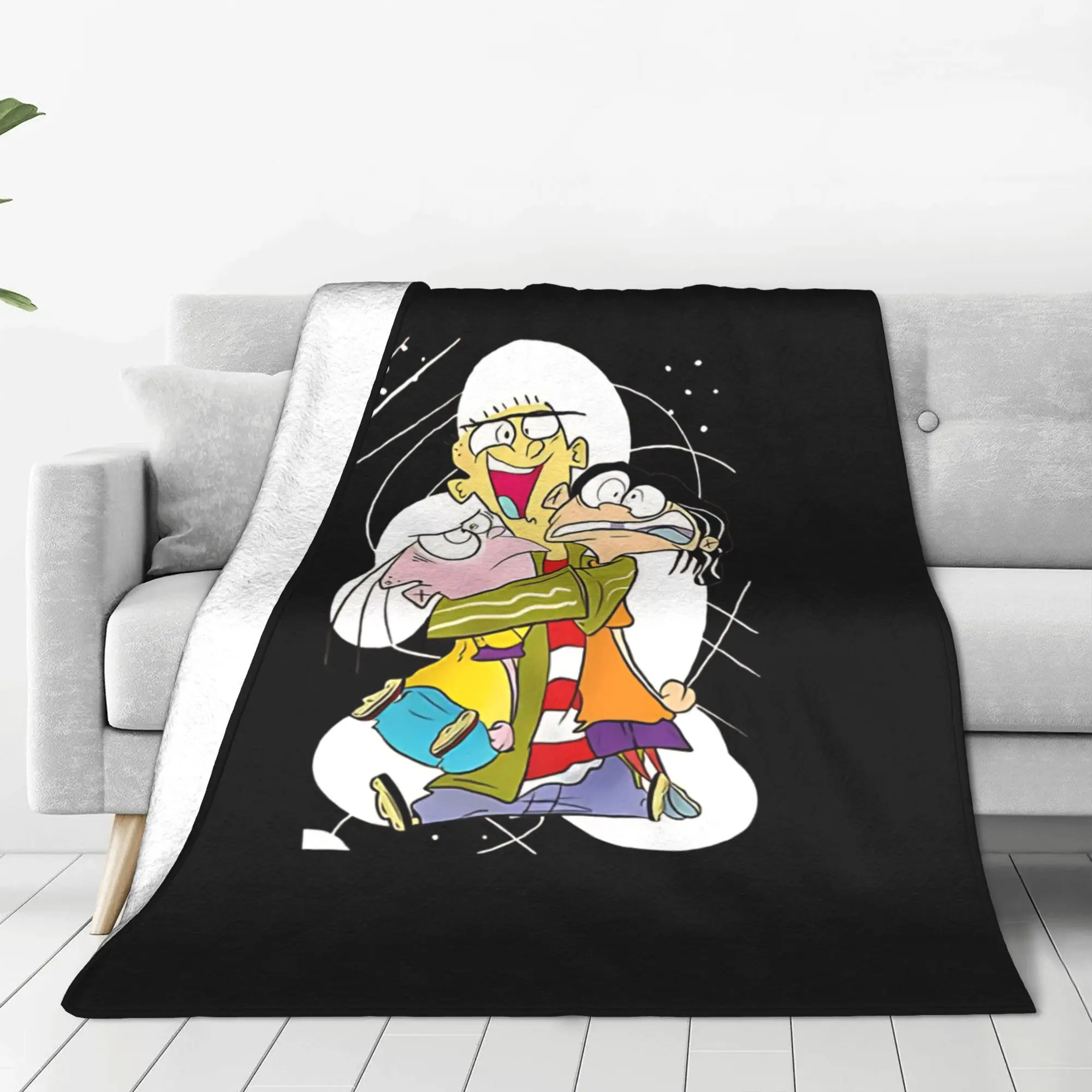 1PC vintage 90s cartoon Ed  Edd  Eddy Home Room Decorations Winter Blankets For Adults Bedding Home Interior Sofa Knee