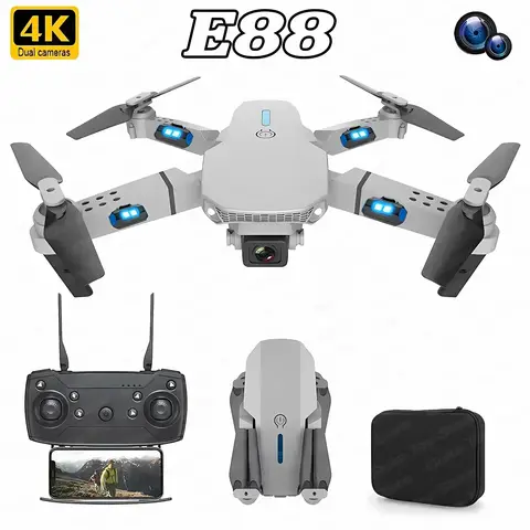 새로운 E88 프로 WIFI FPV 드론 광각 HD 4K 카메라 높이 RC Foldable Quadcopter 헬리콥터 장난감 선물을 잡아