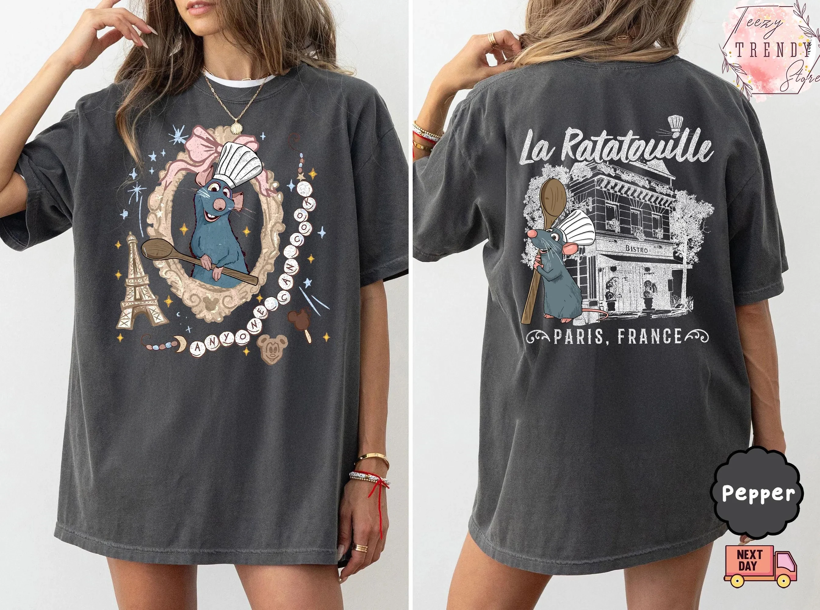 Camiseta de algodón de Disney Ratatouille Little Chef Remy, camiseta de chef Paris Gusto, ropa de personaje de película para niños