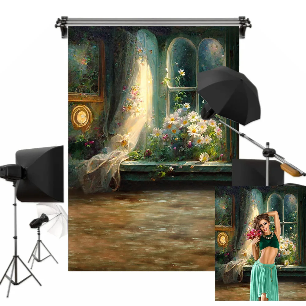 Mocsicka Fotografie Hintergrund Frühling verträumte Blume Ölgemälde Baby Kinder Frauen Porträt Hintergrund Fotostudio Fototermin Requisiten