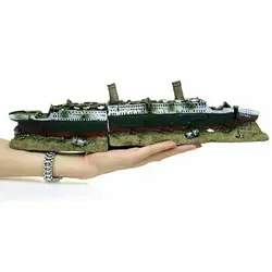 Fish Tank Titanic Model Resin Aquarium Wrecked Boat Ship Decoration Artificial Fish Tank Ornament Sunk Ship Boat