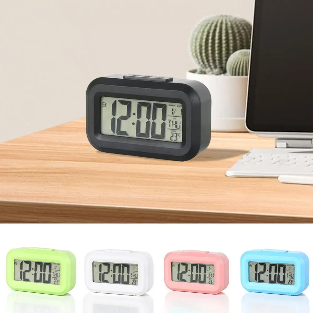 9*5.7cm Digital Travel Alarm Clock Snooze Function 12/24-Hour Display Simple Operation Battery Operated Mini Table Rising Clock