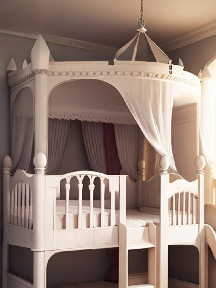 كريم الرياح الأطفال على وخارج السرير، الخشب الصلب سرير مرتفع ومنخفض الأميرة ب إد