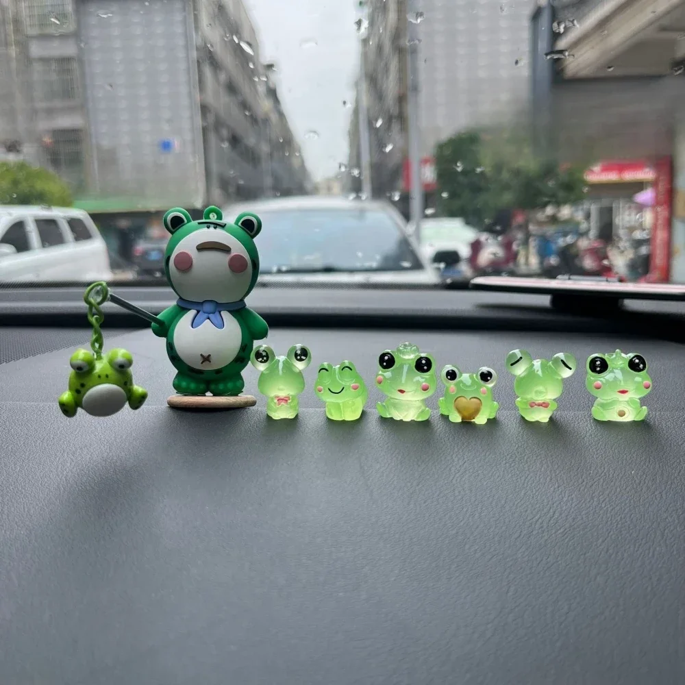 

7Pcs Lonely Frog Noctilucent Car Accessories Cartoon Car Center Console Decoration OfficeDesk Computer Screen DecorationDollGift