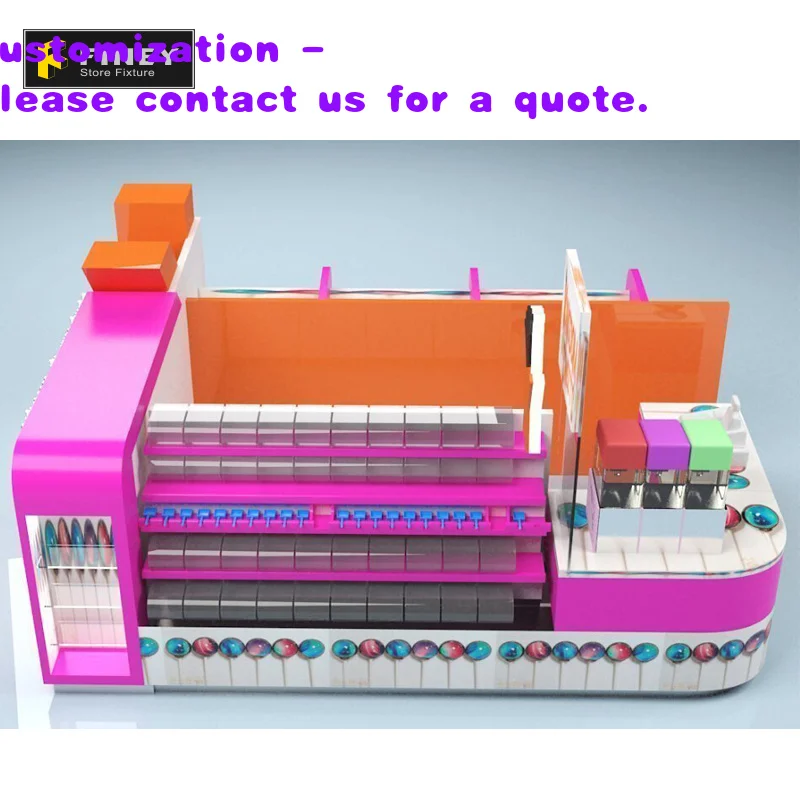 

custom.Bespoke 3D Design Candy Kiosk Display Wood Furniture Modern High End Candy Kiosk