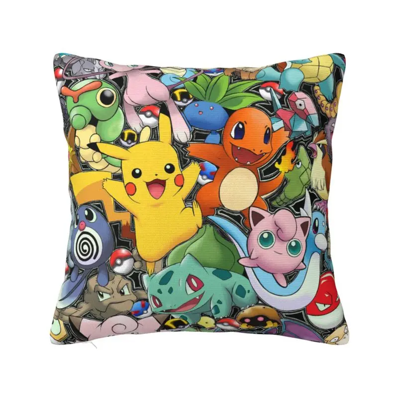 Luxury Pokemons PikachusCushion Cover 45x45cm Soft Throw Pillow Case for Sofa Square Pillowcase Decoration