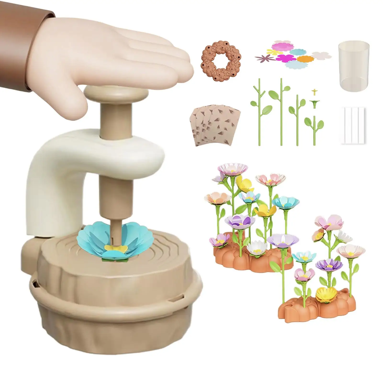 Flower Making Kit Fabric Flower Arts Crafts Kit Toys For Kids Educational Toys Fine Motor For Sensory Bins Pretend Play Home