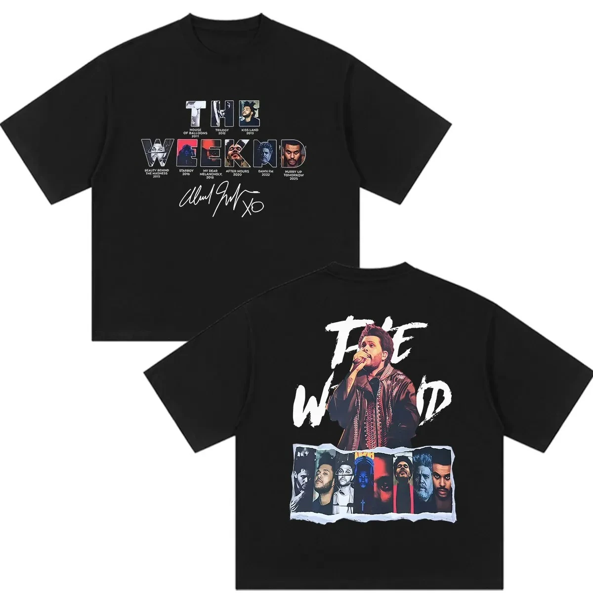 

Men Women Retro Gothic Oversized Cotton T-Shirts Rapper The Weeknd New Album 2026 Graphic T Shirt Hip Hop Pop Music Clothing