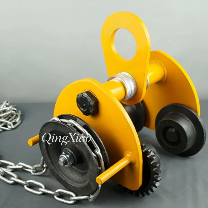 Manual Hand Push Monorail Trolley Matching Chain Hoist For I Beam Cargo Lifting Construction Handling - view 3