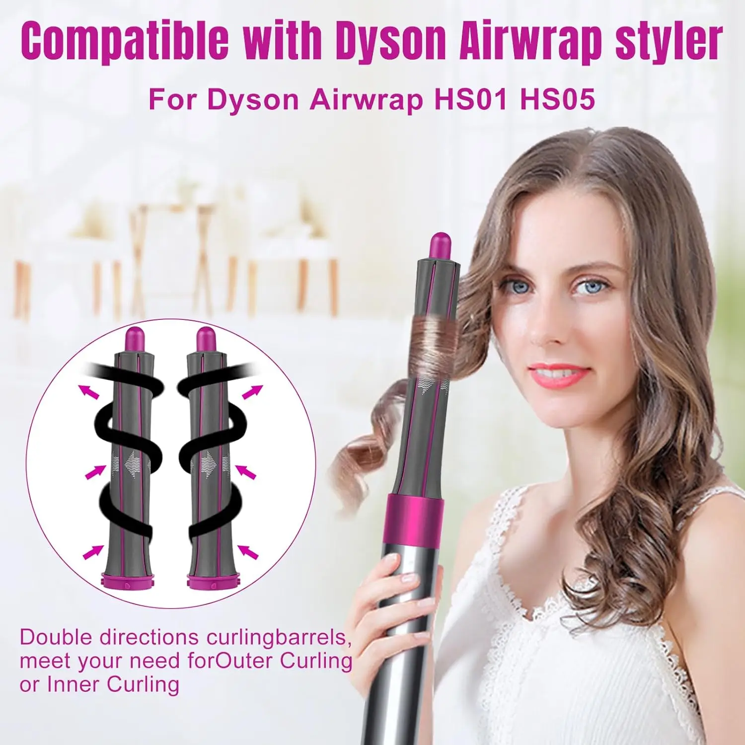 Haarstyler Düse für Dyson Airwrap HS01 HS05 Sencicimen X9 Haartrockner Zubehör Multi Lockenwickler Harte weiche Glättungsbürste – Detail 7