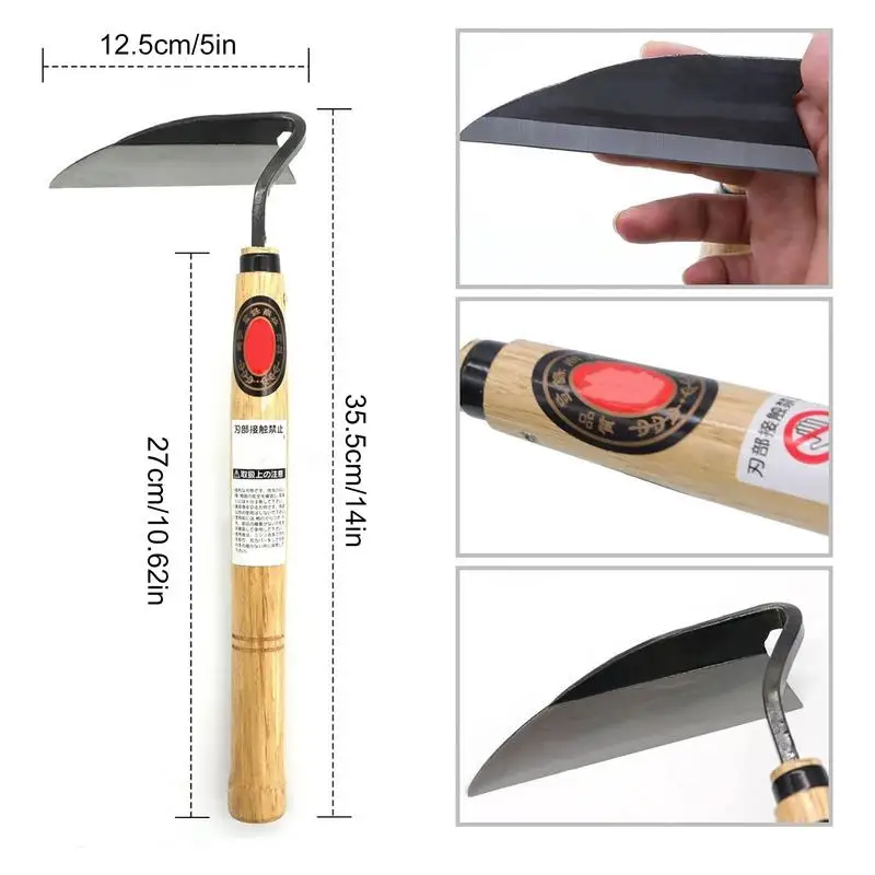 Sickle Garden Tool Long Handle Cutting Grass Cutter Weeding Sickle Outdoor  Weeding Knife Farm Scythe Sickle Garden Tools