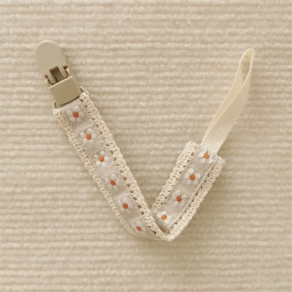 Ethnic Style Baby Cloth Pacifier Chain Adjustable Embroidery Floral Soother Holder Teether Straps Dummy Clips
