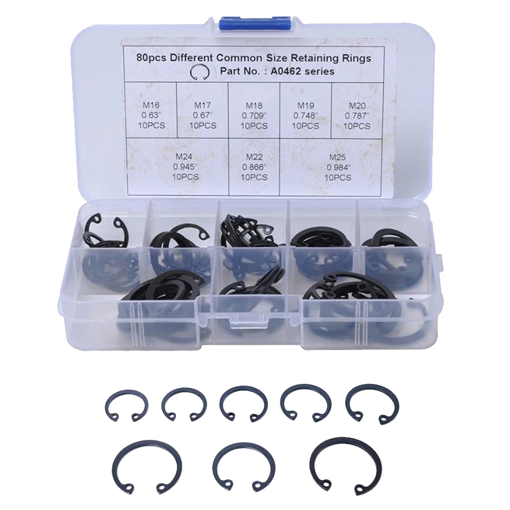 High Quality 80Pcs Circlip Car Snap Ring Assortment Common Retaining Rings