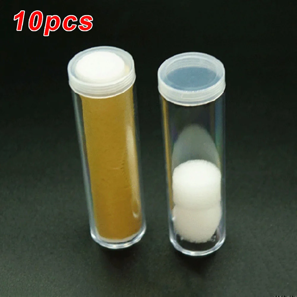 10Pcs Sealed Plastic Tube for 21mm Diameter Objects with Clear Body and Pre Installed Cushioning Foam for Full Coverage