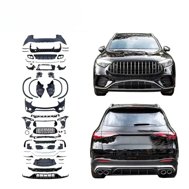 

GLC43 Body Kit W254 Upgrade Bumper with Grille Rear Diffuser Tip Flare Rear 2024