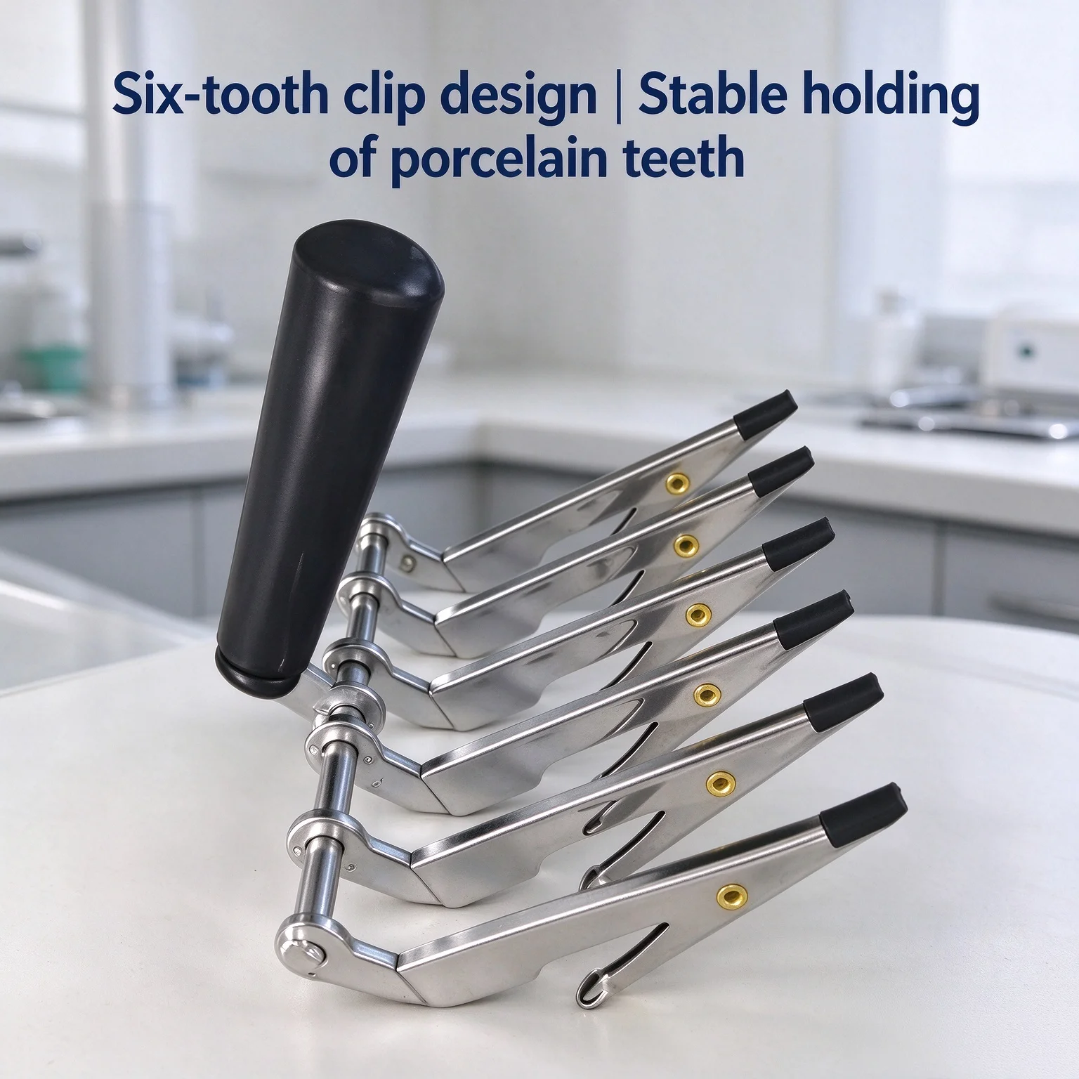 Dental Six-tooth Clips Porcelain False Teeth Clamps Porcelain Auxiliary Glazing Tool Veneer Denture Material Lab Supplies