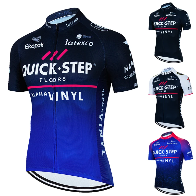 QUICK STEP 2023 Team Summer Cycling Jersey Racing Sport MTB Bicycle Shirt Ropa Ciclismo Man Outdoor Bike Short Sleeve Clothing