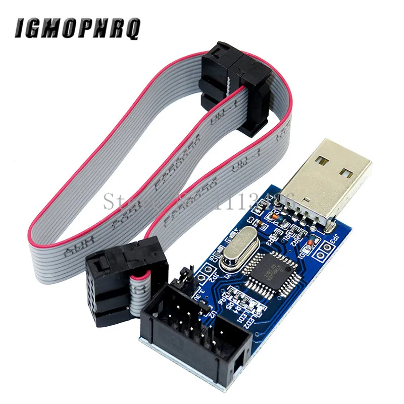 1Set 10Pin To 6 Pin Adapter Board + USBASP USBISP AVR Programmer USB ATMEGA8 ATMEGA128 ATtiny/CAN/PWM 10Pin Wire Module DIY