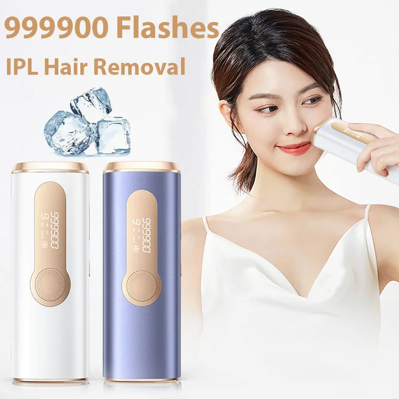 IPL Laser Hair Removal Device Ice-Cooling 3 in 1 Painless Photoepilator Permanent Whole Body Treament at Home For Men and Women