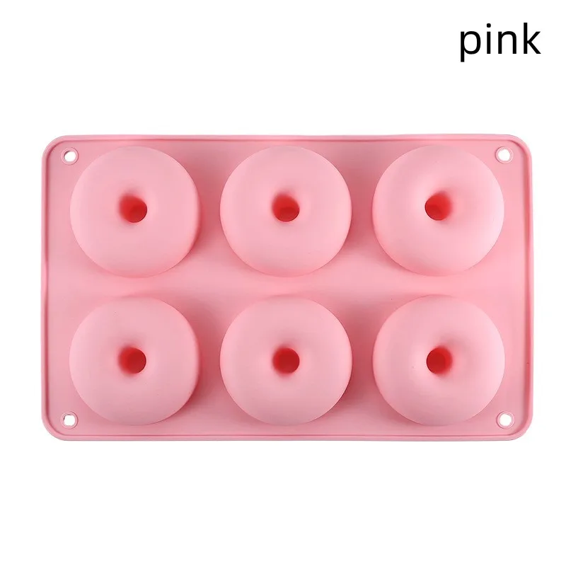 6-in-a-row Silicone Doughnut Macaron Colored Round Doughnut Mold Cookie Baking Kit
