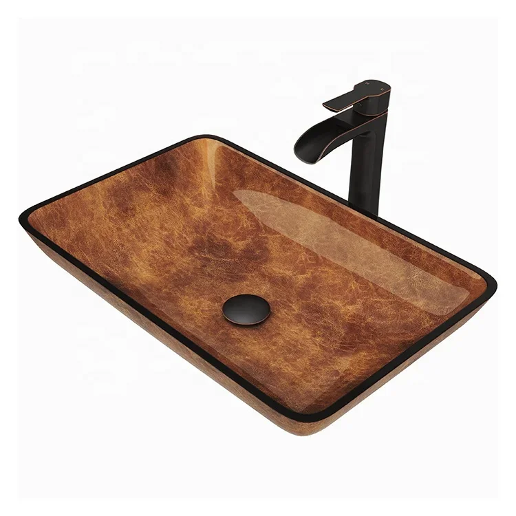Fiberglass wash basin Tempered glass bathroom art basin