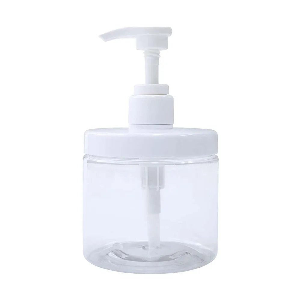 500ml shower gel bottle, hand wash bottle, lotion bottle, transparent white Wide mouthed pressure pump bottle shampoo bottle