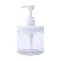 500ml shower gel bottle, hand wash bottle, lotion bottle, transparent white Wide mouthed pressure pump bottle shampoo bottle