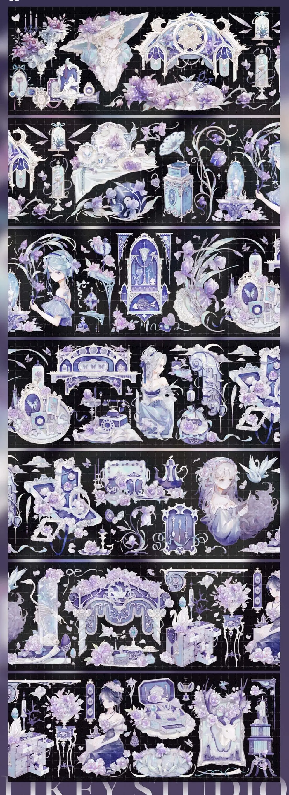 

3Loops Likey Washi PET Tape Samplers / Narcissus Tears / White Dove Holding Stamens / Holy Light Weaving Rhythm