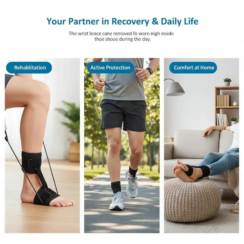 Plantar Fasciitis Foot Drop Splint Adjustable Orthosis Stabilizer Brace Support for Night Use Pain Relief