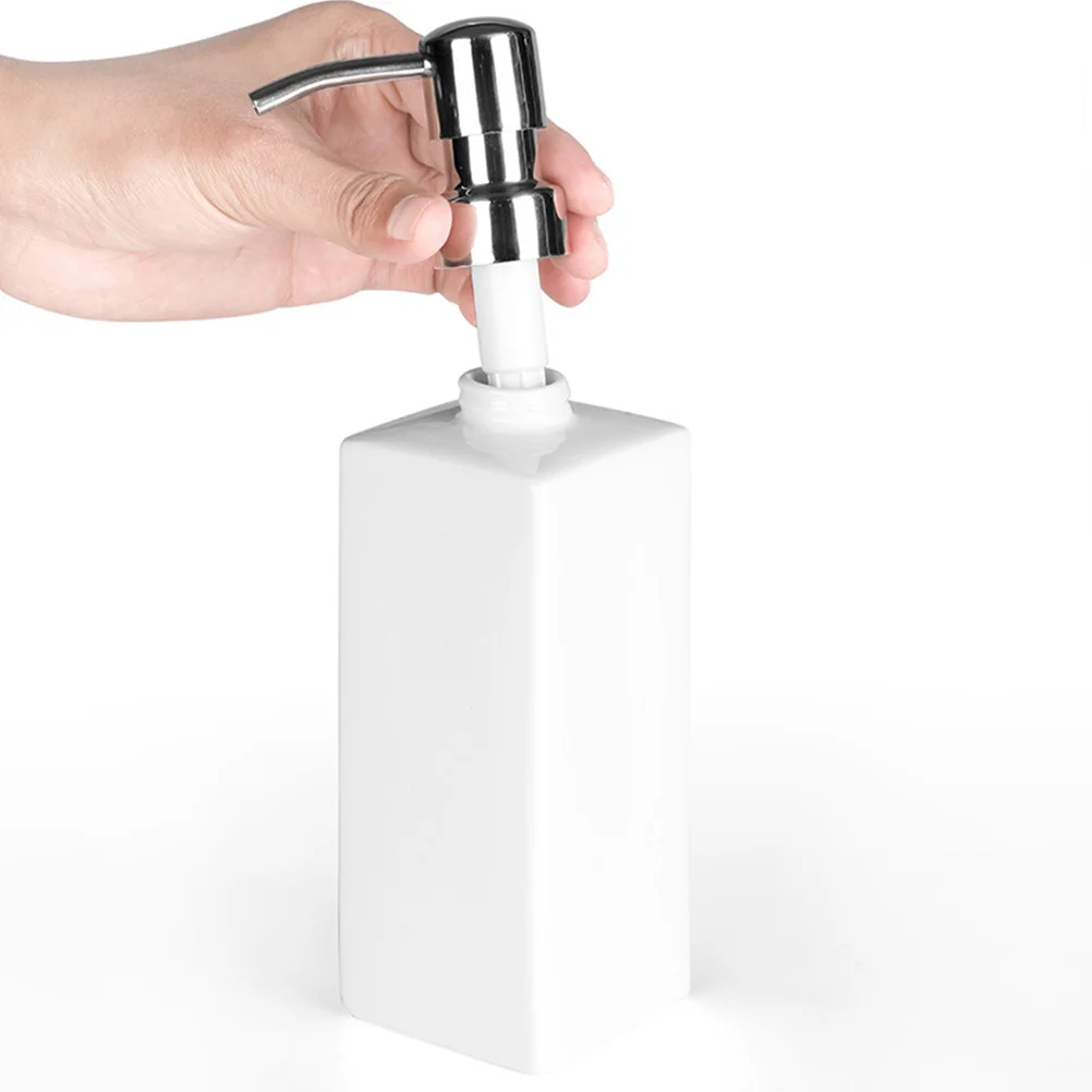 

1Pcs Ceramic Pump Dispenser Bottle 400ml Eco Friendly Refillable Portable for Shampoo Lotion Body Wash Ceramic Pump Bottle